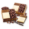 Walnut Post-it  Note Holder with Chocolate Covered Almonds